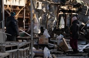 The consequences of the shelling by the Russian invaders of the Shevchenkove village in the Kharkiv region