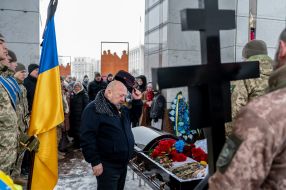 A farewell and funeral ceremony for Ukrainian soldier Denys Galushka took place in Kyiv