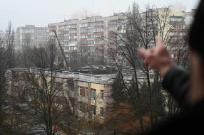 Consequences of a helicopter crash in Brovary