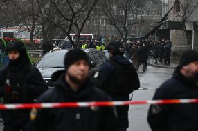 Consequences of a helicopter crash in Brovary