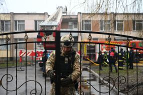 Последствия падения вертолета в Броварах
