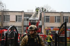 Consequences of a helicopter crash in Brovary