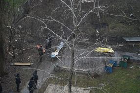 Consequences of a helicopter crash in Brovary