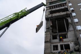 Ruined apartment building