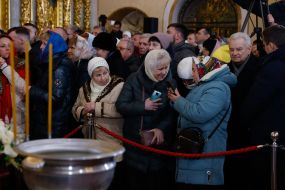 Believers during the divine service on the occasion of Epiphany