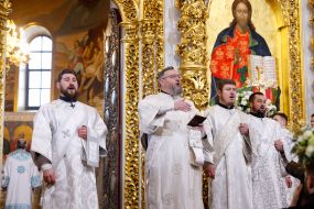 Believers during the divine service on the occasion of Epiphany