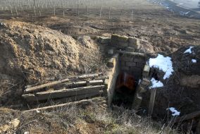 Former combat positions of the invaders near the village of Alkhanli (Azerbaijan)