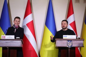 Volodymyr Zelenskyi and Mette Frederiksen