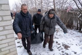 Exhumation of the body of a dead woman in Kharkov region