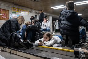 Teachers and students conduct lessons in the subway during a rocket attack