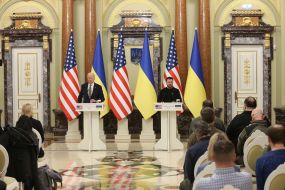 Joe Biden and Volodymyr Zelenskyi