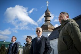 Joe Biden and Volodymyr Zelenskyi