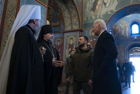 Joe Biden, Volodymyr Zelenskyi and Metropolitan Epiphany