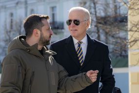 Joe Biden and Volodymyr Zelenskyi
