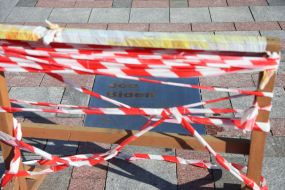 A plaque with the name of US President Joe Biden on the Alley of Courage in Kyiv