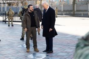 Joe Biden and Volodymyr Zelenskyi