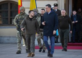 Volodymyr Zelenskyi and Pedro Sanchez