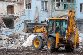 Search and rescue operation in a house destroyed after a missile attack in Zaporozhye