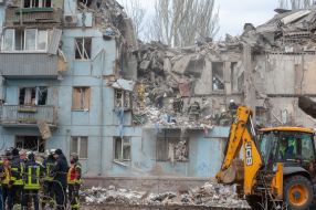 Search and rescue operation in a house destroyed after a missile attack in Zaporozhye