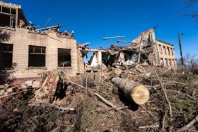 Destroyed school in the village of Gorokhovatka