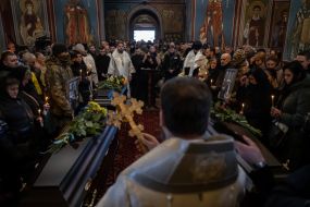 Farewell ceremony for four soldiers who died in the Bryansk region