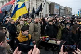 Farewell ceremony for the fallen Hero of Ukraine Dmytro Kotsyubailо ("Da Vinci")
