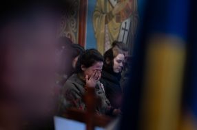 Farewell ceremony for the fallen Hero of Ukraine Dmytro Kotsyubailо ("Da Vinci")