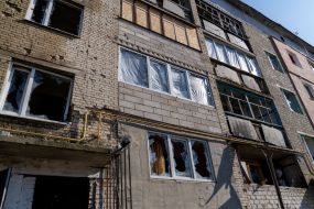 Explosion-damaged house