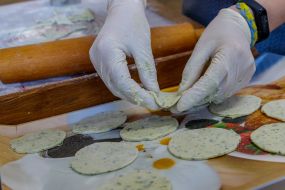 Competition of volunteer teams in sculpting dumplings for wounded defenders of Ukraine