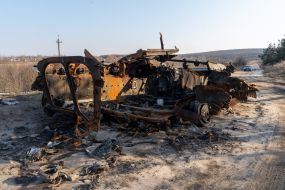 Destroyed armored vehicles