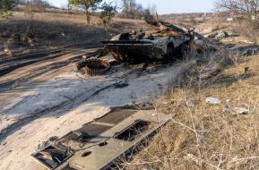 Destroyed armored vehicles