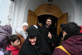 Believers of the UOC MP on the territory of the Kyiv-Pechersk Lavra