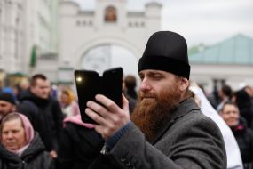 Believers of the UOC MP on the territory of the Kyiv-Pechersk Lavra