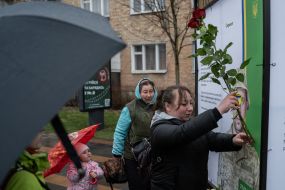 Residents of Buchа honored the memory of those killed and tortured during the Russian occupation