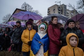 Residents of Buchа honored the memory of those killed and tortured during the Russian occupation