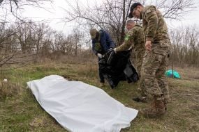 The corpse of a Russian soldier