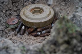 Sapper during the planned destruction of explosive ammunition