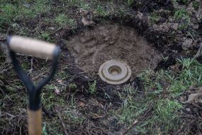 Sapper during the planned destruction of explosive ammunition