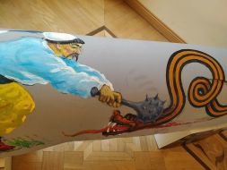The opening of the exhibition of paintings on the remains of Russian rockets