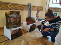 The opening of the exhibition of paintings on the remains of Russian rockets
