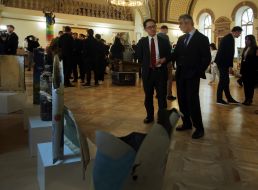 The opening of the exhibition of paintings on the remains of Russian rockets