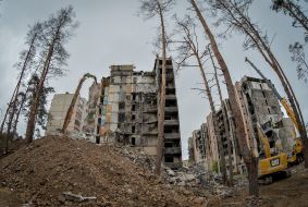 Dismantling of two high-rise buildings in Irpіn