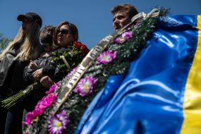 Farewell ceremony for the soldier and journalist Oleksandr Bondarenko who died in the war