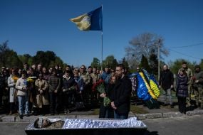 Farewell ceremony for the soldier and journalist Oleksandr Bondarenko who died in the war