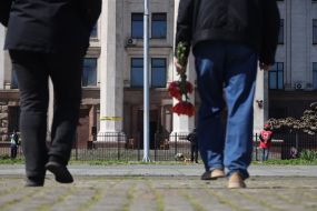 People came to the House of Trade Unions on Kulykovy Field
