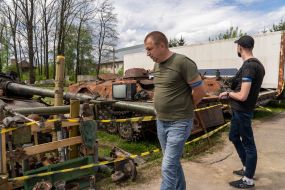 Exhibition of destroyed Russian military equipment