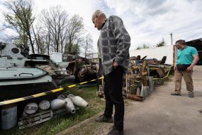 Exhibition of destroyed Russian military equipment