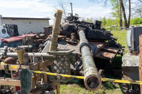 Exhibition of destroyed Russian military equipment