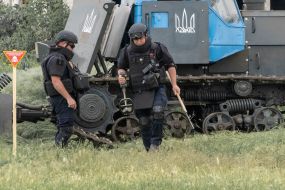Tests of the demining system based on the T-150 tractor