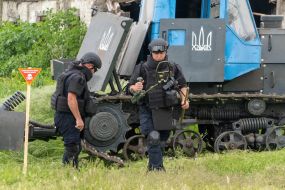 Tests of the demining system based on the T-150 tractor